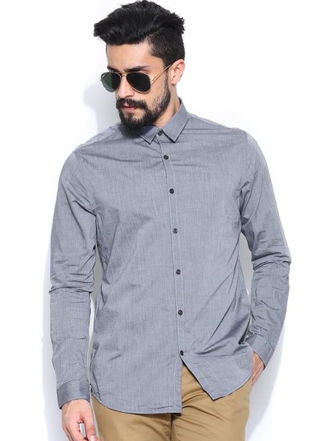 

Blackberrys Men Grey Trim Fit Casual Shirt