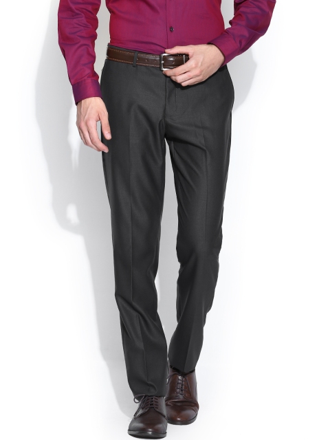 

Blackberrys Men Grey Sharp Fit Formal Trousers