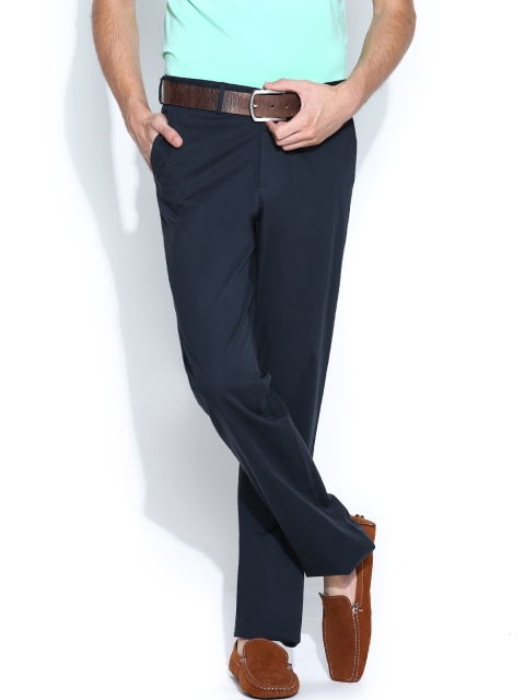 

Blackberrys Men Navy Sharp Fit Casual Trousers, Navy blue