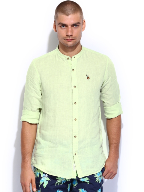 

U.S. Polo Assn. Green Linen Tailored Fit Casual Shirt
