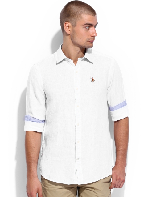 

U.S. Polo Assn. White Linen Tailored Fit Smart Casual Shirt