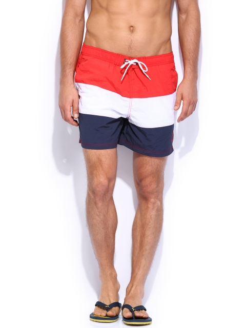 

U.S. Polo Assn. Navy & Red Striped Swim Shorts, Navy blue