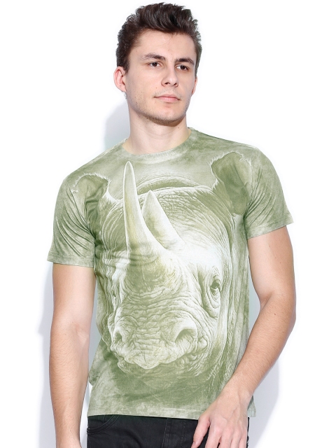 

Ushirts Green & White Printed T-shirt