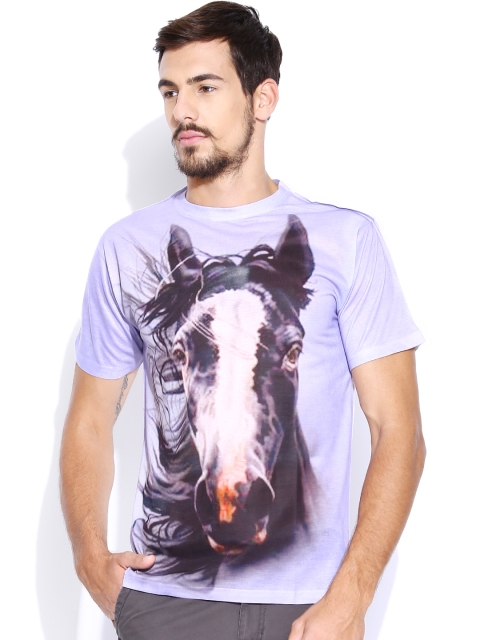 

Ushirts Lavender & Off-White Printed T-shirt