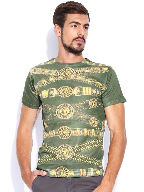 

Ushirts Green & White Printed T-shirt