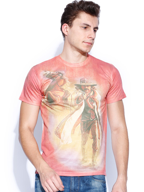 

Ushirts Dusty Pink & White Printed T-shirt