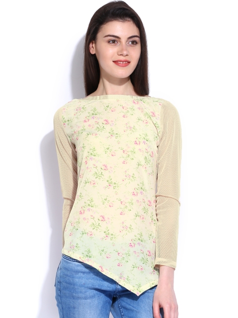 

ELLE Women Beige Printed Top
