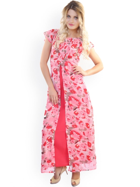 

Belle Fille Pink Printed Maxi Dress