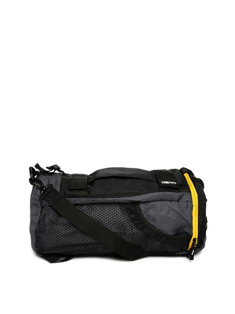 Gear Unisex Grey & Black Duffle Bag Cum Backpack