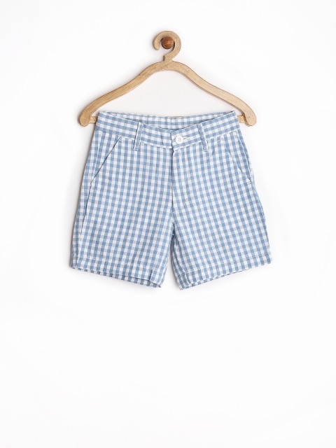 

Flying Machine Boys Blue & White Checked Shorts