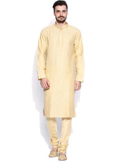 

Rajyog Men Beige Embroidered Kurta Churidar
