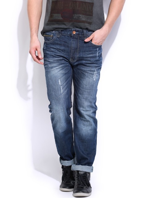 

Breakbounce Men Blue Buddy Hug Regular Fit Jeans