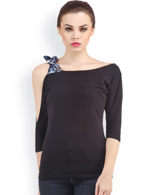 

Cation Women Black Pure Cotton Top