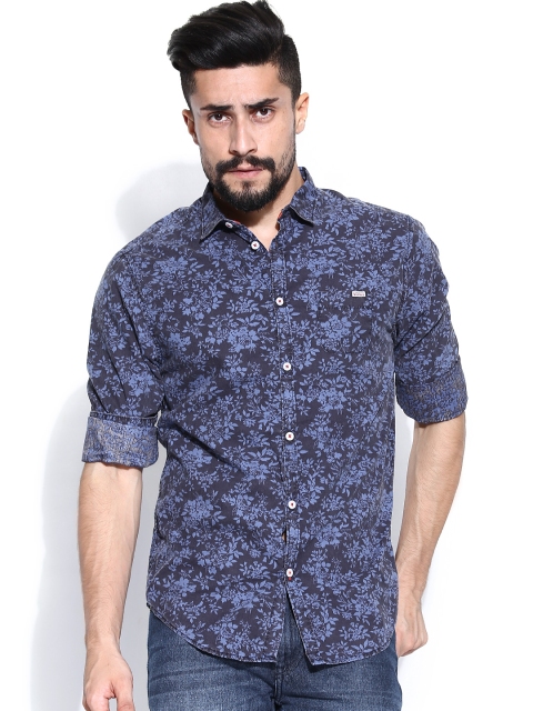 

Jack & Jones Men Blue Printed Casual Shirt