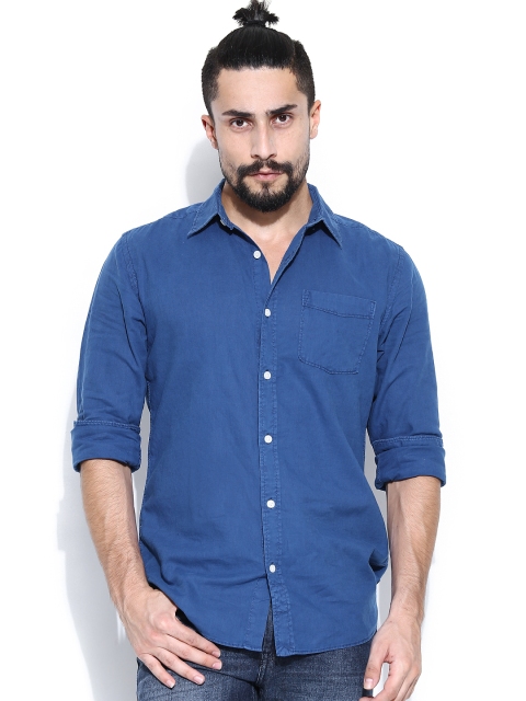 

Jack & Jones Men Blue Slim Fit Linen Casual Shirt