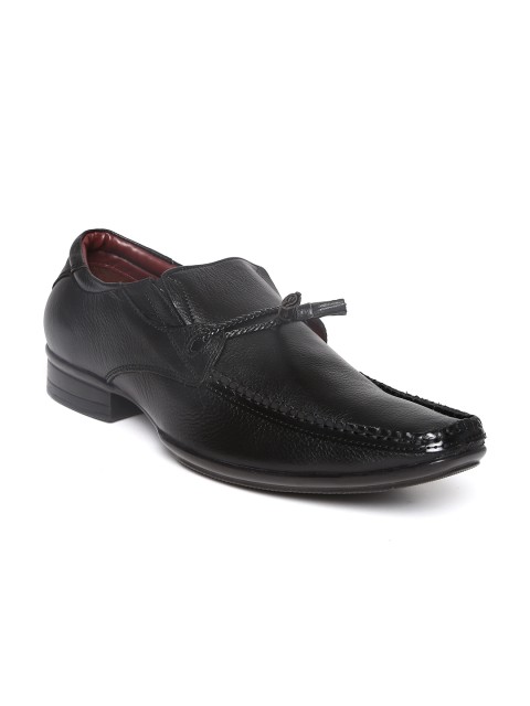 

Delize Men Black Leather Semiformal Shoes