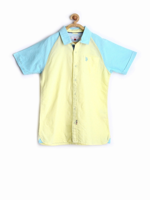 

U.S. Polo Assn. Kids Boys Navy & Green Striped Polo T-shirt, Navy blue