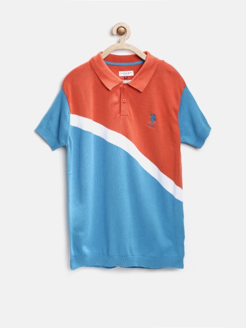 

U.S. Polo Assn. Boys Orange & Blue Polo T-shirt