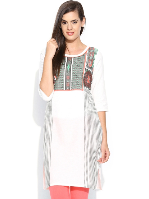 

W Women Off-White Printed Kurta