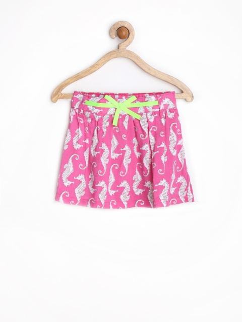 

Gini and Jony Girls Pink & Off-White Printed Flared Skirt