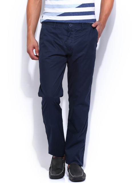 

Van Heusen Sport Men Navy Slim Fit Trousers, Navy blue