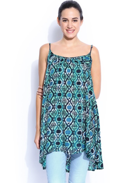 

Roxy Women Navy & Green Printed Sweet Vida Top, Navy blue