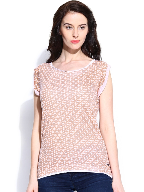 

Pepe Jeans Women White & Beige Printed Top