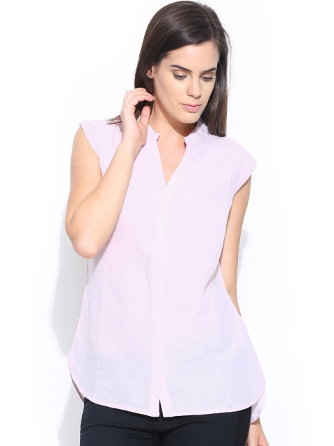 

United Colors of Benetton Women Pink Linen Casual Shirt