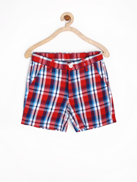 

Flying Machine Boys Red & Blue Checked Shorts