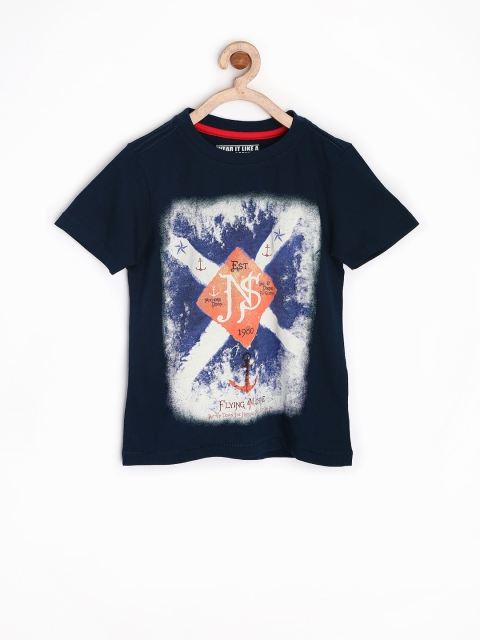 

Rockstar by Flying Machine Boys Navy Printed T-shirt, Navy blue