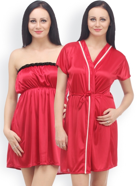 

Klamotten Red Tube Nightdress with Robe N64-X04
