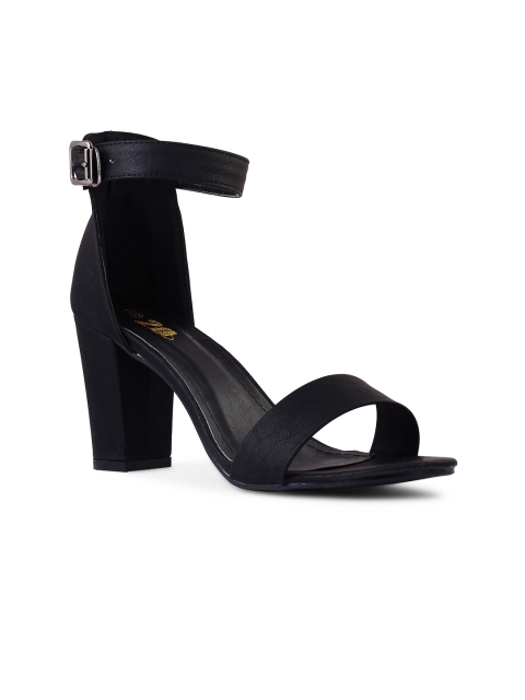 

20Dresses Black Classic Diva Ankle-Strap Block Heels