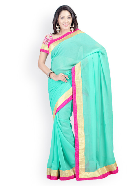 

Florence Sea Green Chiffon Fashion Saree