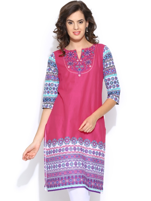 

Aurelia Women Pink Printed Kurta