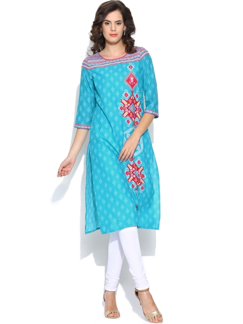 

Aurelia Women Blue Printed Kurta