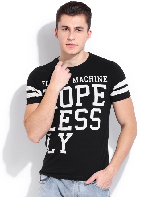 

Flying Machine Men Black Printed T-shirt