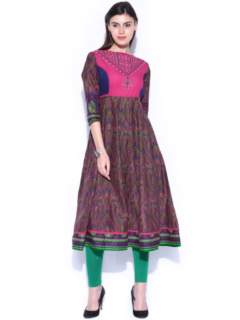 

Vishudh Women Multicoloured Printed Anarkali Kurta, Multi