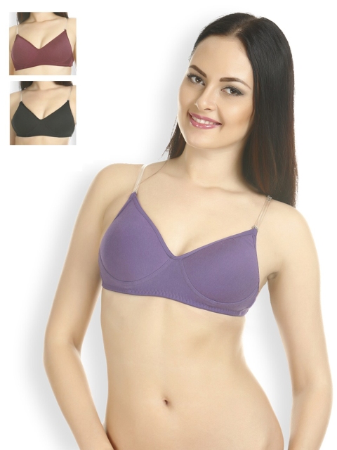 

Tweens Pack of 3 Full-Coverage T-shirt Bras TW-1313, Black