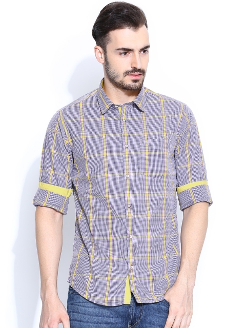 

ColorPlus Purple & Yellow Checked Contemporary Fit Casual Shirt