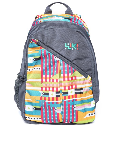 

Wiki by Wildcraft Unisex Multicoloured Printed Backpack, Grey