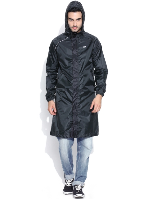 

Wildcraft Men Black Hooded Rain Coat