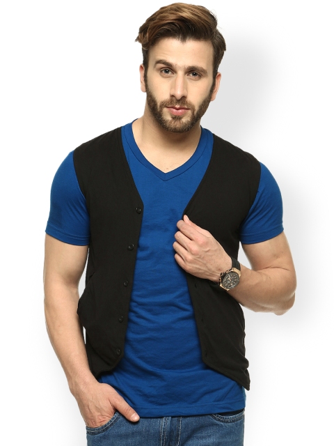 

GRITSTONES Men Black Waistcoat