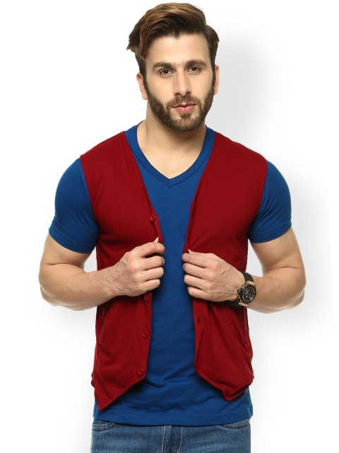 

GRITSTONES Men Maroon Waistcoat