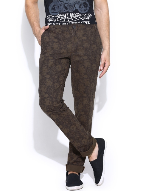 

Jack & Jones Brown Printed Casual Trousers