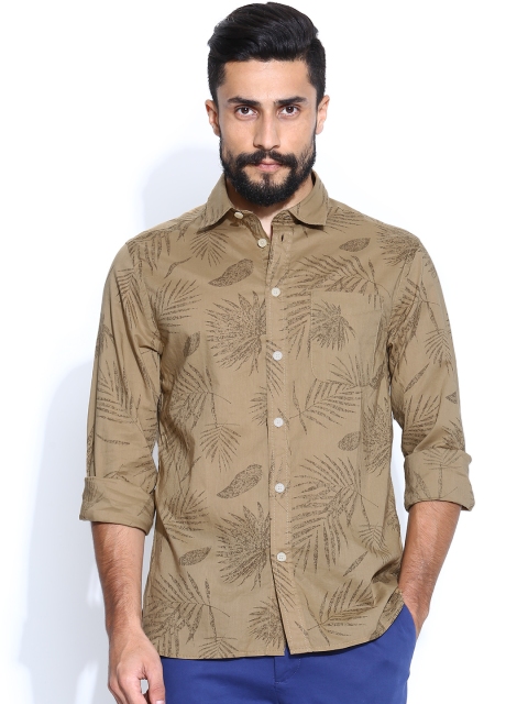 

Jack & Jones Khaki Printed Casual Shirt