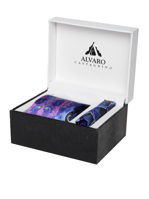 

Alvaro Castagnino Men Blue & Pink Printed Accessory Gift Set