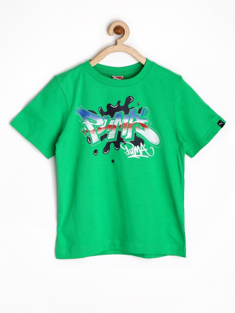 

PUMA Boys Green Printed T-shirt