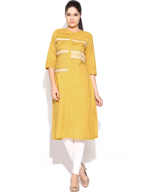 

W Women Mustard Yellow Kurta