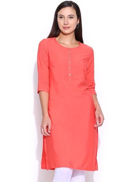 

W Women Coral Orange Kurta