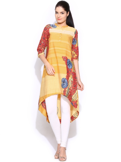 

W Women Yellow Printed Kurta
